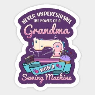 Grandma With A Sewing Machine Sticker